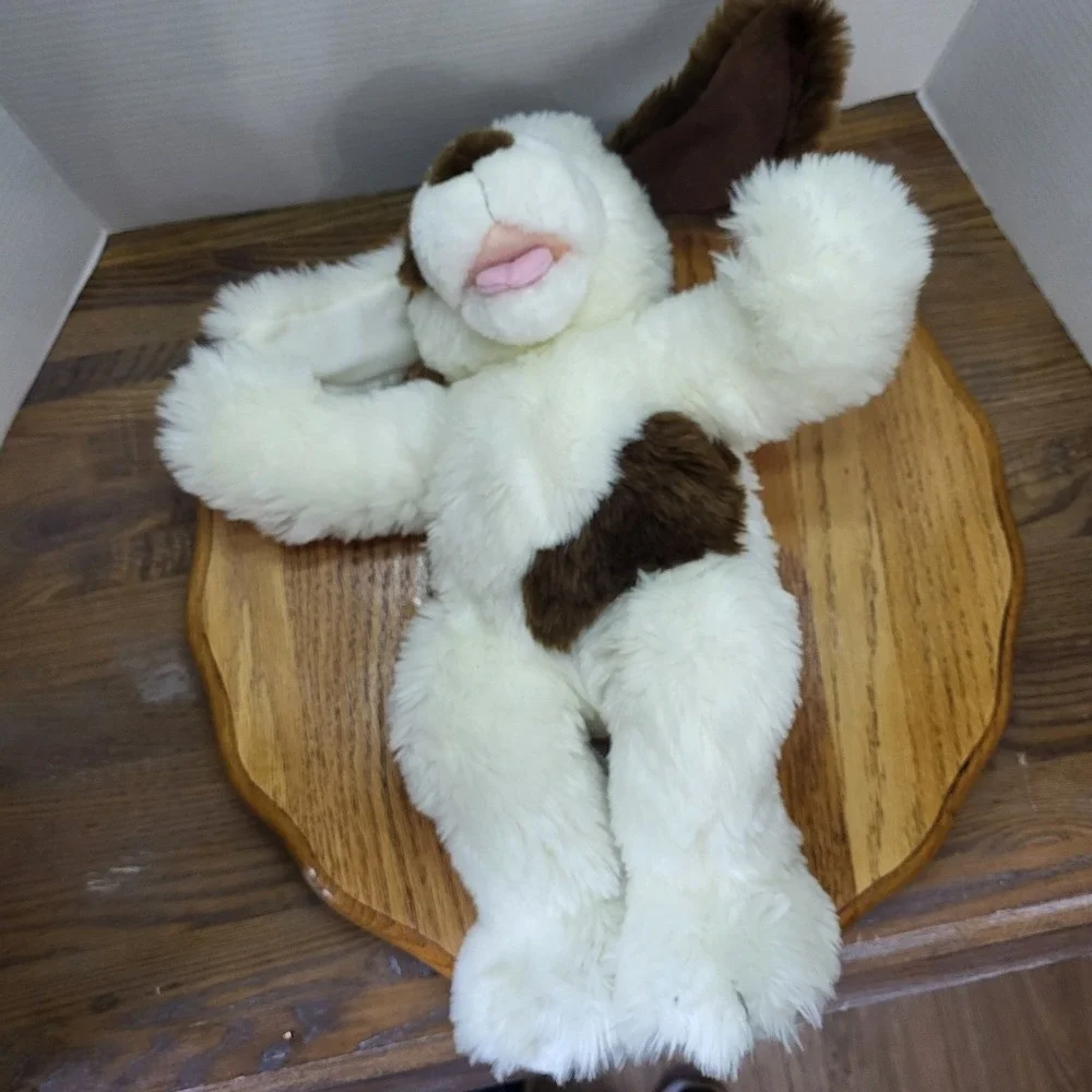 Build A Bear Workshop Brown & White Spotted Happy Puppy Plush Dog Stuffed Animal